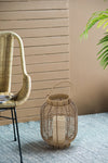 Rattan Decorative Lantern with LED Candle, 8.7 × 11.8 in