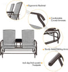 Two-Seat Outdoor Glider Bench with Center Table