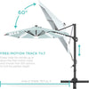 10' Solar LED Cantilever Patio Umbrella, 360° Rotation