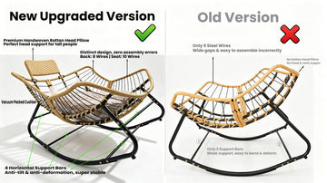 Papasan Rocking Egg Chair with Handwoven Rattan