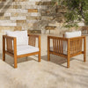 Outdoor Acacia Wood Club Chair with Modern Square Arms