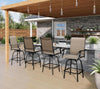 Swivel Outdoor Bar Stools, Set of Four with Durable Steel Frames