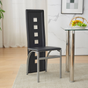 5-Piece Glass Dining Set for 4 with PU Leather Chairs