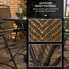 5-Piece Patio Dining Set with Foldable Chairs and Glass-Top Table