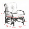 Beige Outdoor Glider Chair with Cushions & Steel Frame