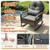 Handwoven PE Rattan Porch Rocking Chair, Mix Gray