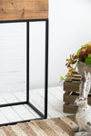 Set of 2 Reclaimed Wood Planters with Iron Stands