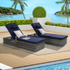 Coastal Rattan Chaise Lounger Set of 2