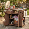 Extendable Outdoor Kitchen Island — Solid Wood