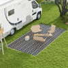Reversible Outdoor Rug, Clover Pattern, Foldable with Carry Bag