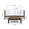 3-Piece Outdoor Loveseat Set with Coffee Table, Acacia Wood