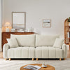Cream Chenille Sleeper Sofa with Hidden Storage