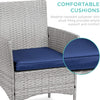 Coastal Wicker Bistro Set — 3 Piece, Navy & Gray