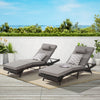 Outdoor Wicker Chaise Lounge with Adjustable Backrest, Armrests and