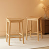 Blonde Rubberwood Counter Height Bar Stool, Set of 2