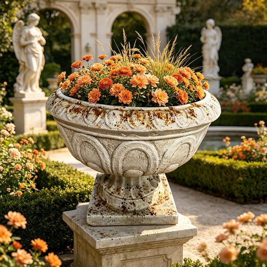 Rust-Finish MGO Garden Urn Planter
