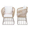 Teak Wicker Outdoor Dining Chair with Cushion — 300 lb Capacity