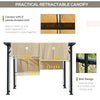 12 x 10 ft. Steel Pergola Gazebo with Retractable Canopy