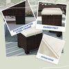 2 Piece Wicker Outdoor Ottomans With Cushions