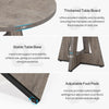 47-Inch Round Wood Farmhouse Dining Table, Grey