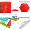 Kids Picnic Folding Table & Bench Set with Umbrella