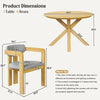 5-Piece Acacia Wood Round Outdoor Dining Set with Armchairs
