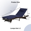 Outdoor Wicker Chaise Lounge with Adjustable Backrest, Armrests and