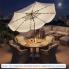 10 Ft Solar Powered Patio Umbrella with 24 LED Lights