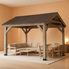 12x16 Cedar Hardtop Gazebo with Weatherproof Gable Roof