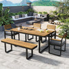 6-Piece Acacia Wood Outdoor Dining Set with Table, Chairs & Bench