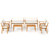4-Piece Acacia Wood Patio Conversation Set with Cushions