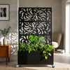 70.87Inch Hx46.06Inch W Leaf Pattern Privacy Screen With Planter Box