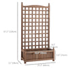 Freestanding Wood Raised Garden Bed with Trellis, Brown
