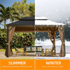 Hardtop Gazebo — 10x12 Ft, Aluminum Frame with Grill Cutout
