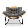Papasan Oversized Rattan Egg Rocking Chair, Dark Grey