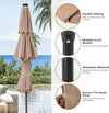 10 ft Vented Patio Umbrella with Crank, Tilt & LED Lights