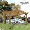 Fir Wood Pergola with Arched Roof, 10' x 12', Dark Brown