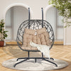 Double Hanging Egg Chair with Stand, Wicker Rattan
