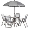 Outdoor Dining Table and Chair Set with Umbrella
