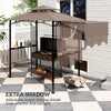 8 x 5 ft Double-Tier Grill Gazebo with Adjustable Awning