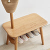 Solid Beech Hall Tree Bench with Coat Rack & Shoe Storage