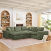 Modern Boucle L-Shaped Sectional Sofa with Two Moveable Ottomans,