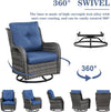 5-Piece Patio Wicker Set with Propane Fire Pit Table