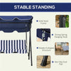 3-Seat Outdoor Porch Swing with Adjustable Canopy