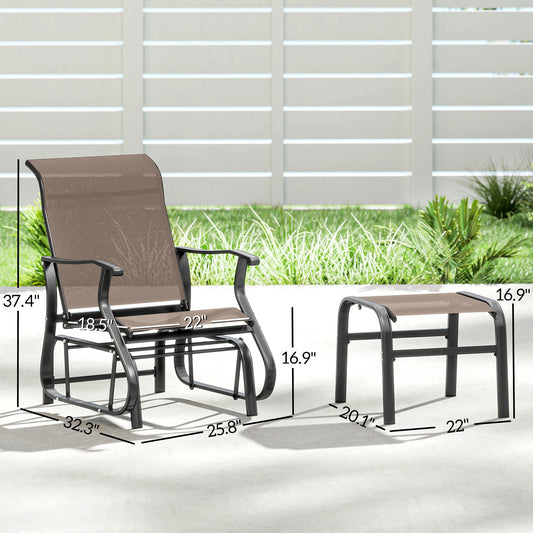 Outdoor Glider With Ottoman