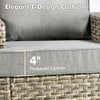 Dark Gray Wicker 6-Piece Cushioned Patio Sectional Set