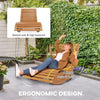 Teak Wood Outdoor Rocking Chair with Adjustable Recline
