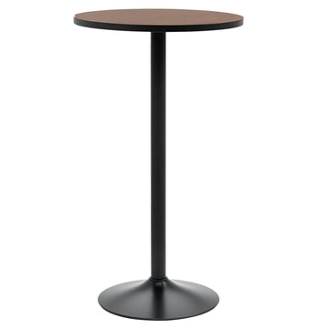 Elm & Matte Black Steel Round Bar Table