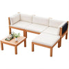 Acacia Wood Outdoor Sectional Sofa Set with Cushions