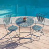 3-Piece Folding Bistro Set, Light Blue Outdoor Patio Furniture